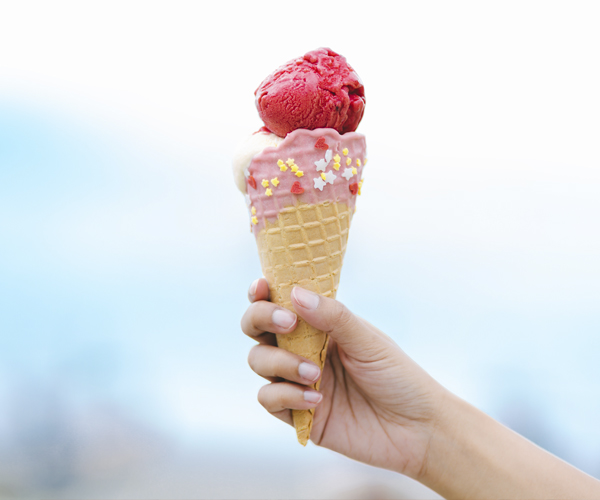 Ice Cream Cone in a woman's hand