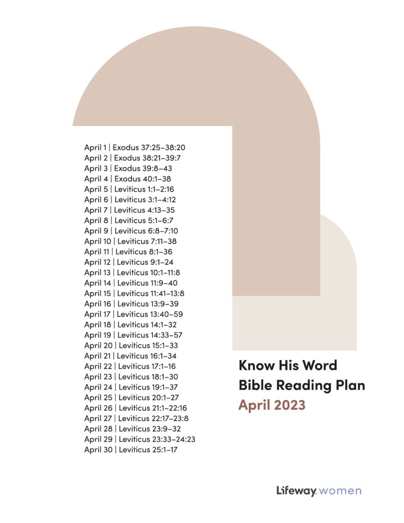 Know His Word April 2023 Reading Plan