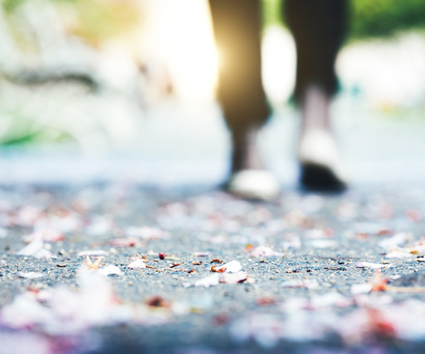 woman walking on the street