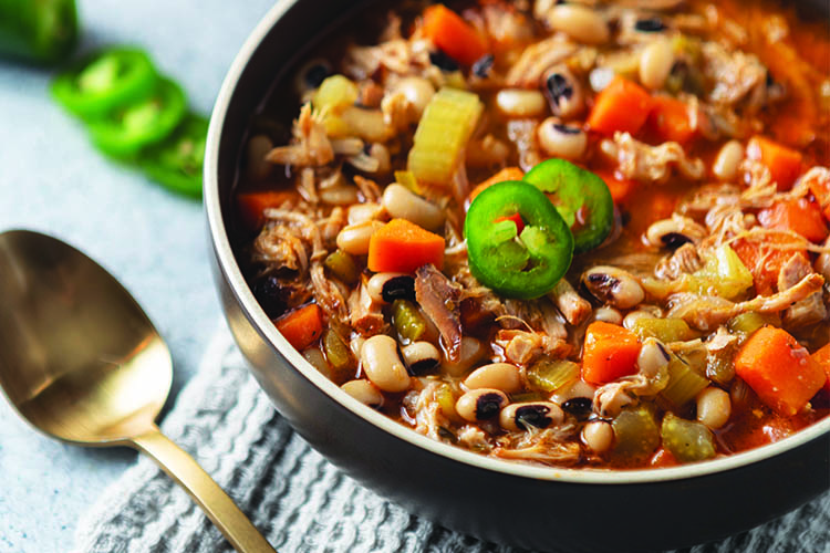 Pulled Pork and Black-Eyed Pea Soup