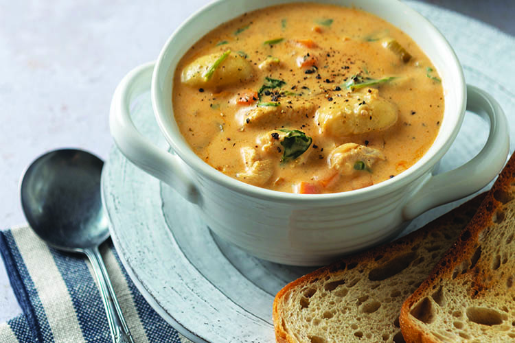 Gnocchi and Spinach Chicken Soup