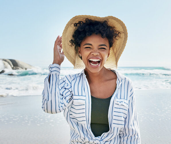 woman on beach