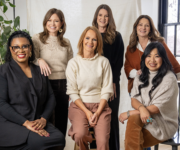 Elizabeth Woodson, Kelly Minter, Adrienne Camp, Jen Wilkin, Courtney Doctor, and Ruth Chou Simons, authors of The Way of Wisdom Bible Study