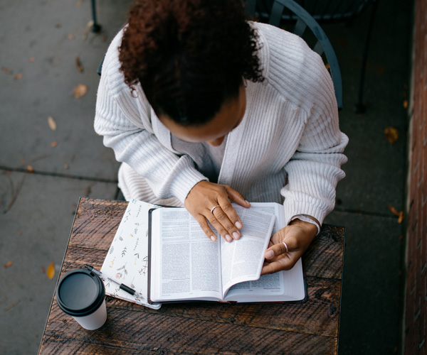 Woman studying lessons in friendships from Paul