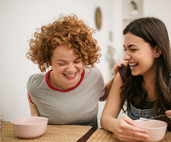 Friends enjoying friendship soup