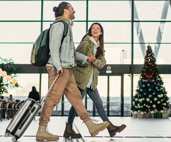 Couple taking a journey during Advent