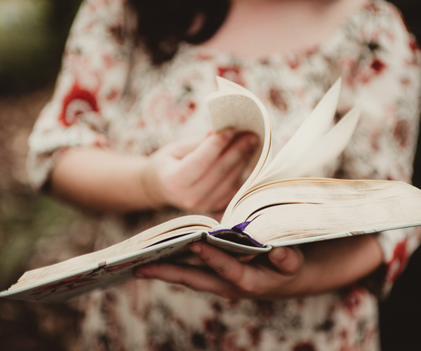 Woman reading the Bible